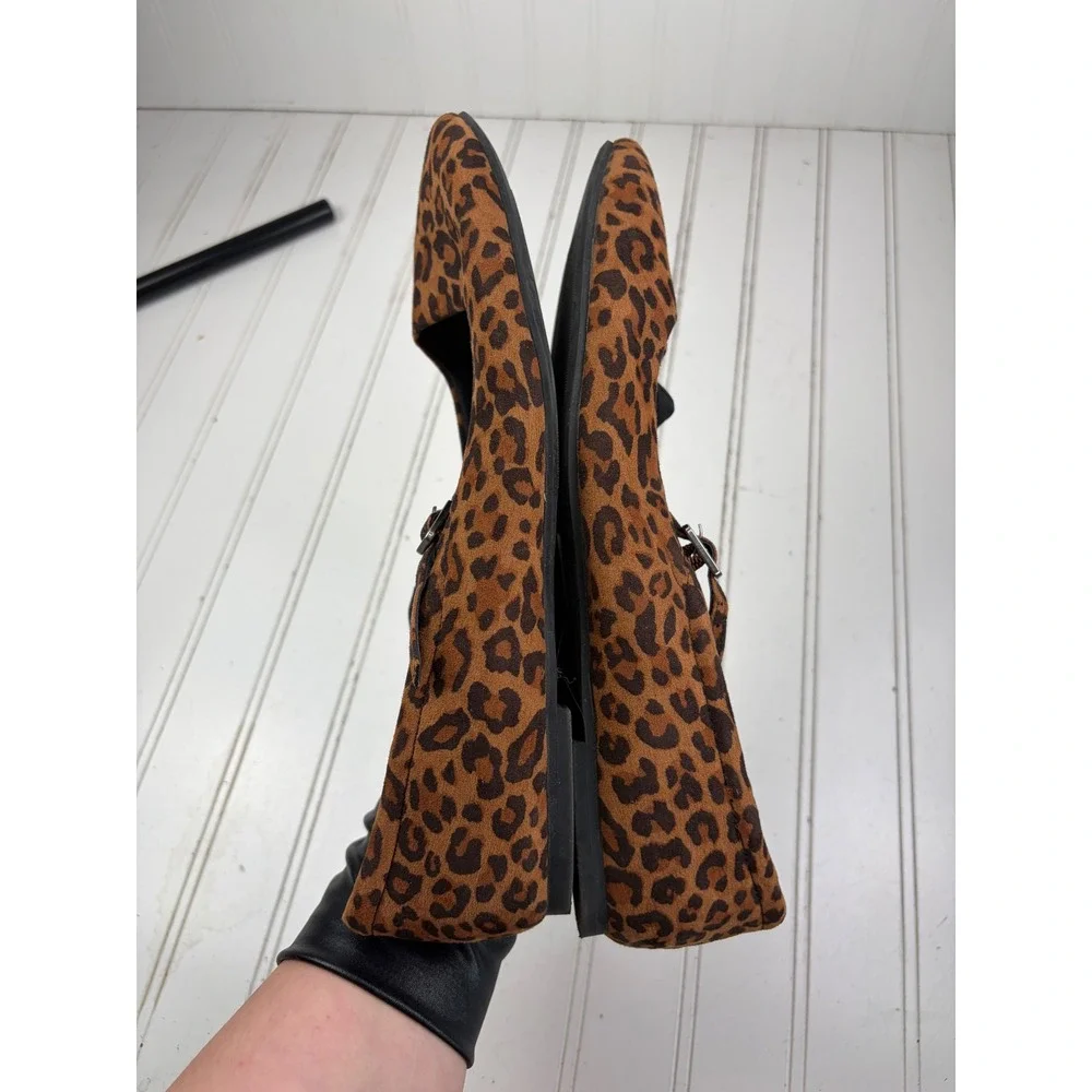Wild Fable Leopard Print Elsa Mary Jane Flats Square Toe Women's Size 11